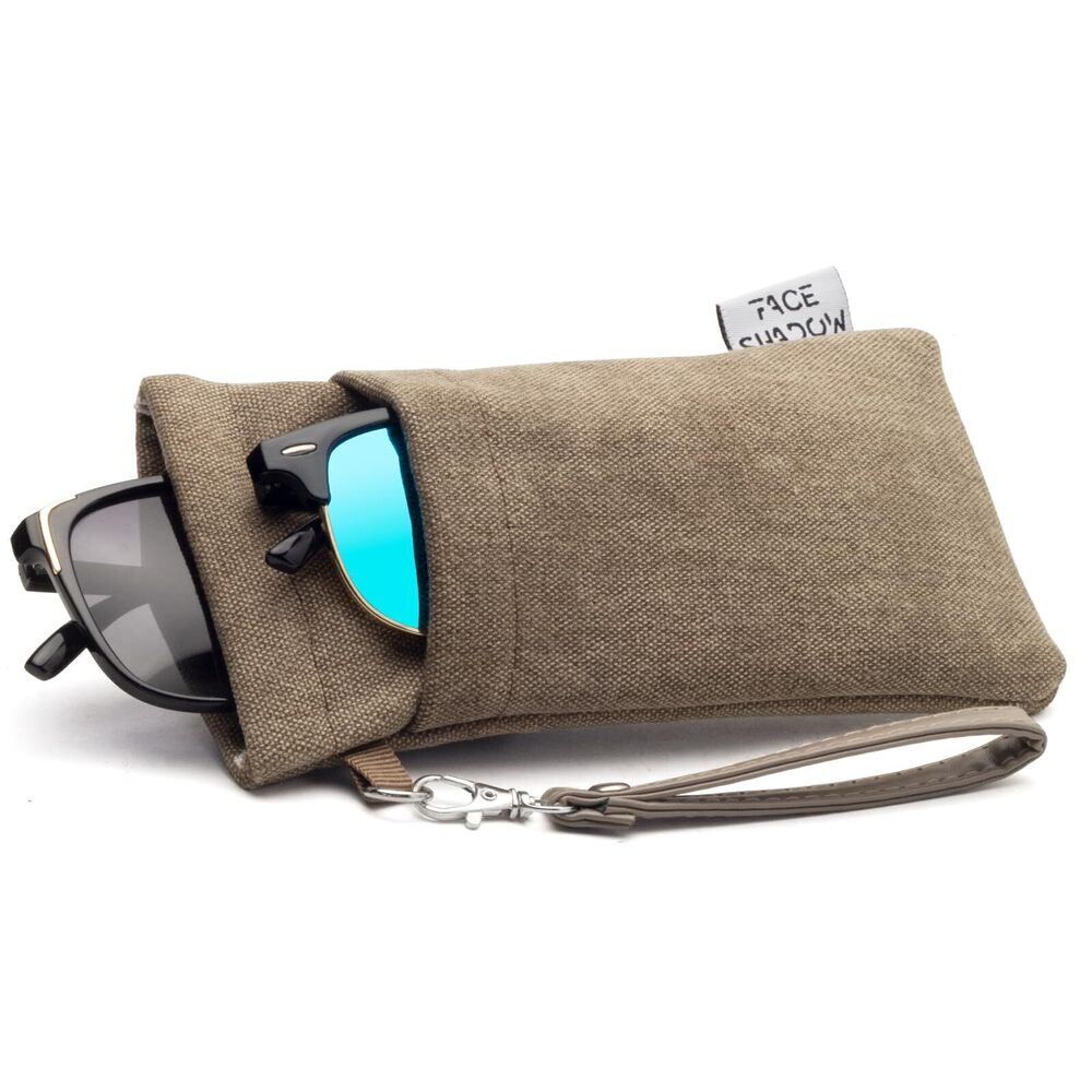 4953 Double Glasses Case Soft Eyeglass Case Squeeze Top Sunglasses Case